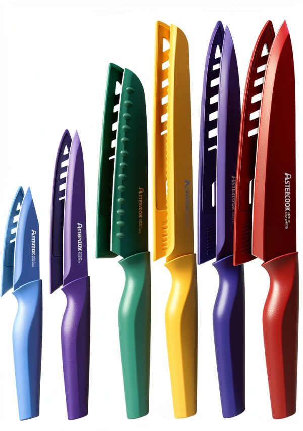 Astercook Knife Set 12-Piece Color‑Coded Kitchen Knives Anti‑Rust-0