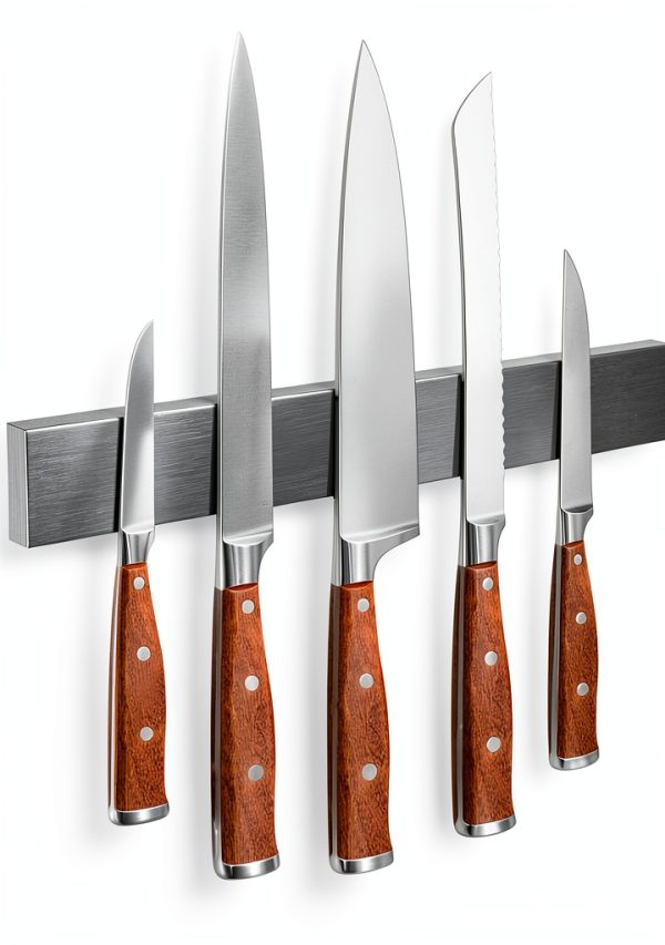 Magnetic Knife Holder HEREOF 10" Gray Wall Mount Stainless Steel Strip-0