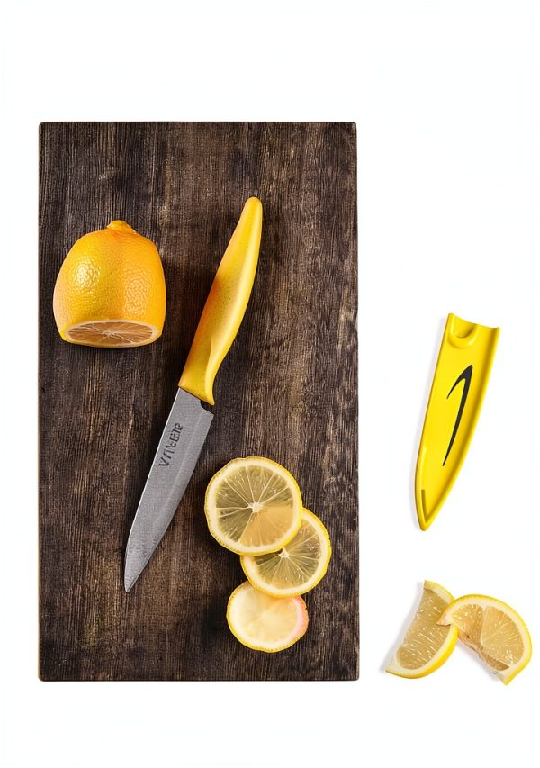 Paring knife, 4PCS Paring knives (4 Knives and 4 Knife cover), 4 Inch Peeling Knife, Fruit and Vegetable Knife, Ultra Sharp Kitchen Knives, German Steel, PP Plastic Handle-1