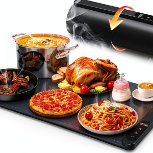 Food Warming Mat, Electric Warming Tray with 6 Level Temperature Settings,6 Hours Timer, Graphene Rapid Heating, Auto Shut-Off, Roll Up Food Warmer for Buffets Party, Countertop,Gatherings-0