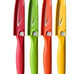Paring knife, 4PCS Paring knives (4 Knives and 4 Knife cover), 4 Inch Peeling Knife, Fruit and Vegetable Knife, Ultra Sharp Kitchen Knives, German Steel, PP Plastic Handle-0