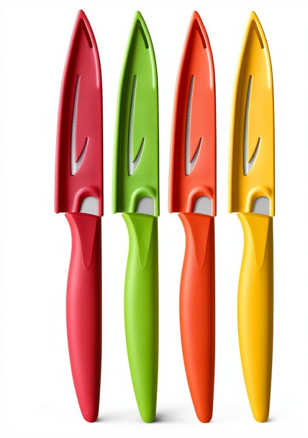 Paring knife, 4PCS Paring knives (4 Knives and 4 Knife cover), 4 Inch Peeling Knife, Fruit and Vegetable Knife, Ultra Sharp Kitchen Knives, German Steel, PP Plastic Handle-0