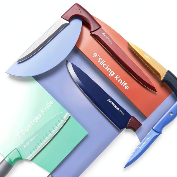 Astercook Knife Set 12-Piece Color‑Coded Kitchen Knives Anti‑Rust-3