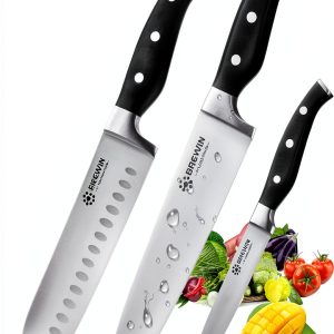 Brewin Professional Kitchen Knives 3PC Set Carbon Stainless Steel-0