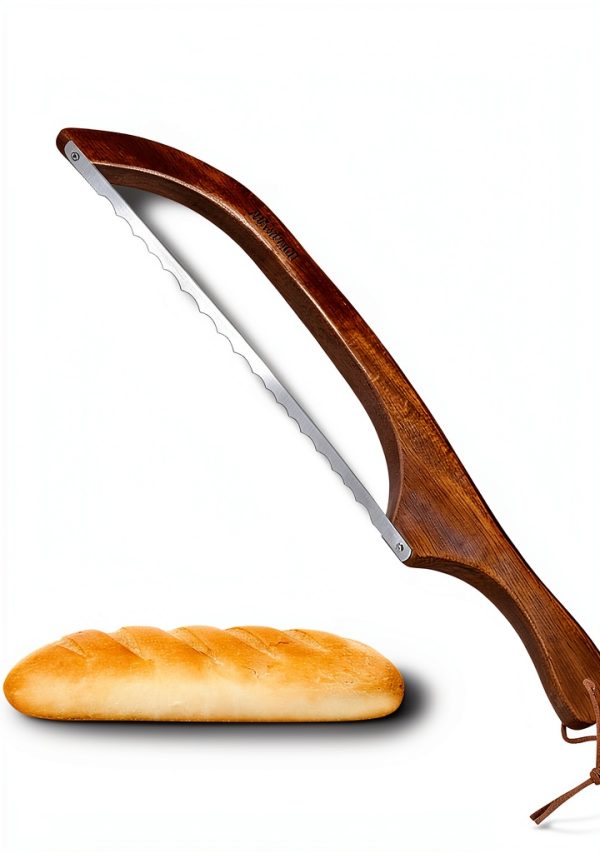Bread Knife for Homemade Bread,Sourdough bread knife,15.7" Bread slicer for Homemade Bread, Baguettes and More Cuts Thin,Bow Design Easy to Cutting Even Slices-0