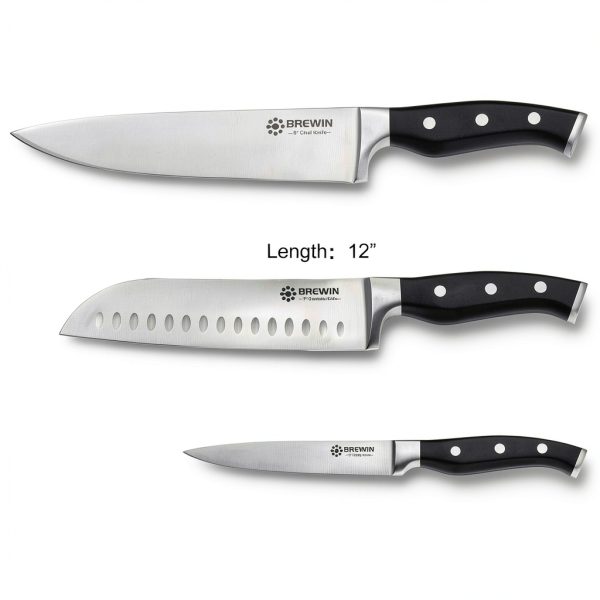 Brewin Professional Kitchen Knives 3PC Set Carbon Stainless Steel-4