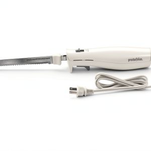 Proctor Silex Easy Slice Electric Knife for Meat Slicing, Poultry, Bread, Crafting Foam and More, Lightweight with Contoured Grip, White, (74312)-0