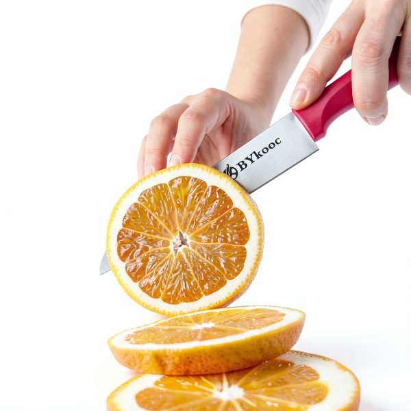 8 pieces Paring Knives (4PCS Peeling Knives and 4PCS Knife Sheath), Ultra Sharp Vegetable and Fruit Knife,German Steel Small Kitchen Knife with PP Plastic Ergonomic Handle-2