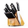 HENCKELS Premium Quality 15-Piece Knife Set with Block, Razor-Sharp, German Engineered Knife Informed by over 100 Years of Masterful Knife Making, Lightweight and Strong, Dishwasher Safe-1
