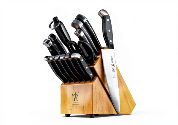 HENCKELS Premium Quality 15-Piece Knife Set with Block, Razor-Sharp, German Engineered Knife Informed by over 100 Years of Masterful Knife Making, Lightweight and Strong, Dishwasher Safe-1