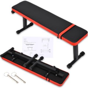 Foldable Workout Bench by Ropoy - Flat Weight Bench for Home Gym,-0